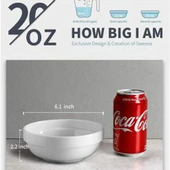 Cheapest ⌛ Sweese White Round Porcelain Stackable Bowls 🔥 -SWEESE Shop 612a53G2FjL. AC SL1500 65a8268a 9e35 4300 ba52 194267bfc17a