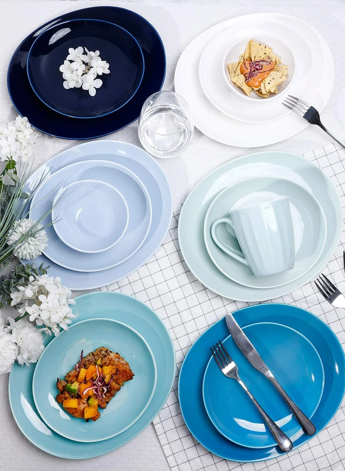 Deals ๐ Sweese Blue Assorted Curved Porcelain Plates ๐ 3 Deals ๐ Sweese Blue Assorted Curved Porcelain Plates ๐ - Image 3