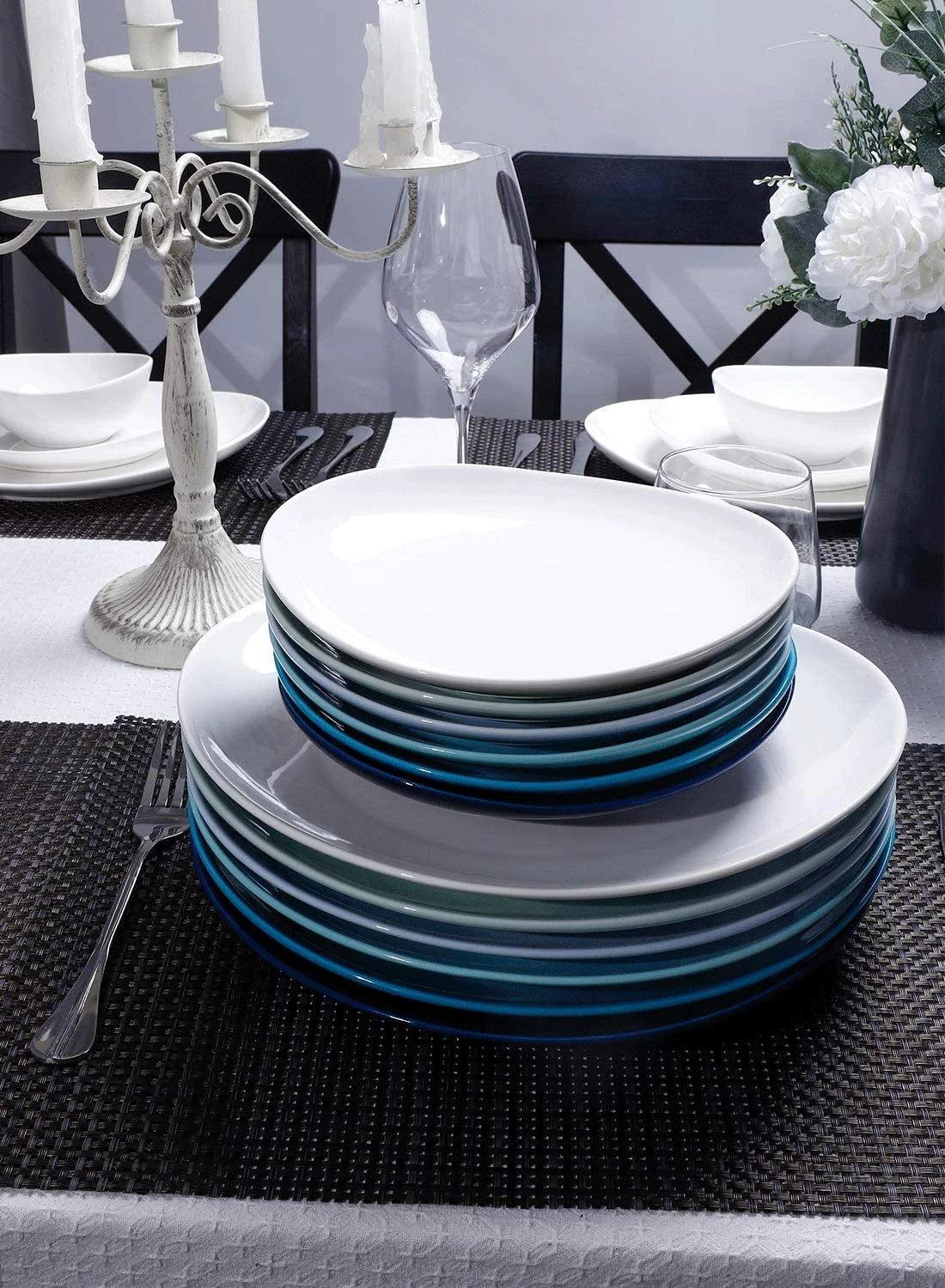 Deals ๐ Sweese Blue Assorted Curved Porcelain Plates ๐ 2 Deals ๐ Sweese Blue Assorted Curved Porcelain Plates ๐ - Image 2