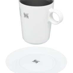 Deals 😀 Stanley The DayBreak Café Latte Cup & Stillness Saucer | 10.6 OZ ✨ -SWEESE Shop B2B Web PNG Cafe Latte Cup Stillness Saucer 10 6OZ Pale Stone Hero Exploded