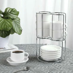 Discount ❤️ Sweese Stackable Espresso Cups with Saucers and Metal Stand 🎁 -SWEESE Shop EspressoCupswithSaucers 2 6dee655d b726 415b a102 87b2911b29aa