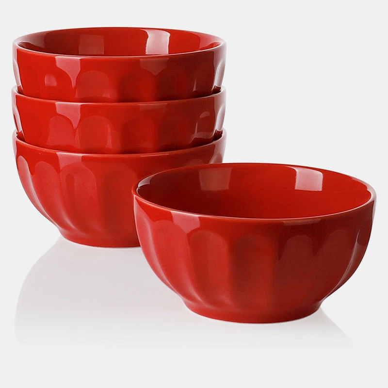 Top 10 π₯° Sweese Red Porcelain Fluted Bowls, Set of 4 π 1 Top 10 π₯° Sweese Red Porcelain Fluted Bowls, Set of 4 π