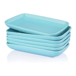 Best Sale 🎉 Sweese Rectangular Salad Plates, Set of 6 🌟 -SWEESE Shop RectangulardessertPlates 2