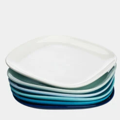 Promo 🧨 Sweese Blue Assorted Square Porcelain Plates 🎉