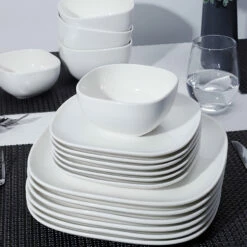 Best Sale ❤️ Sweese Square White Porcelain Plates 😀 -SWEESE Shop Square dinner plate set 6 white 64ae1538 deb1 4d78 a7fc eabc212245eb