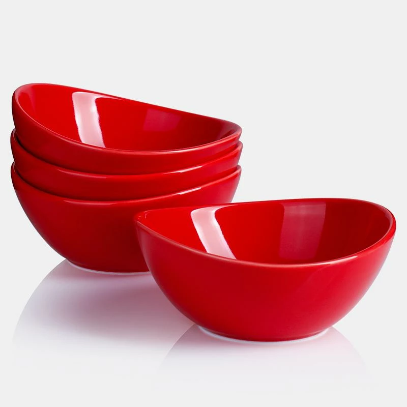 Outlet 👍 Sweese Red Curved Porcelain Bowls 👏 1 Outlet 👍 Sweese Red Curved Porcelain Bowls 👏
