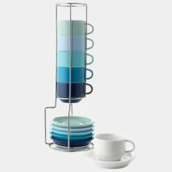 Flash Sale 🥰 Sweese 2.5 Ounce Porcelain Espresso Cups with Rack 😉 -SWEESE Shop coffee cup set with stand blue series 1024x1024 11a30793 3795 48c8 8e74 9864c734b65f