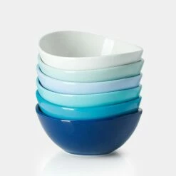Promo ✨ Sweese Blue Assorted Curved Porcelain Bowls 🔥 -SWEESE Shop curvebowlset