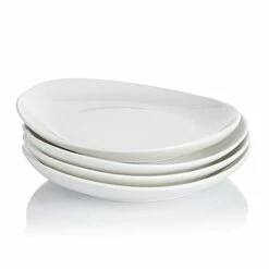 Deals ⌛ Sweese White Curved Porcelain Plates 🤩 -SWEESE Shop dessertplatessetof4white