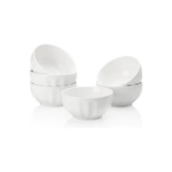 Discount ๐ Sweese White Fluted Porcelain Bowls, Set of 6 โญ 12 Discount ๐ Sweese White Fluted Porcelain Bowls, Set of 6 โญ -SWEESE Shop flutedbolws 1