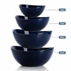 Budget 🥰 Sweese Navy Curved Porcelain Bowls ✔️ -SWEESE Shop nestingbowlssetnavy