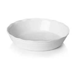 Outlet 🎁 Sweese Color Porcelain Pie Plate with Ruffled Edge 👏